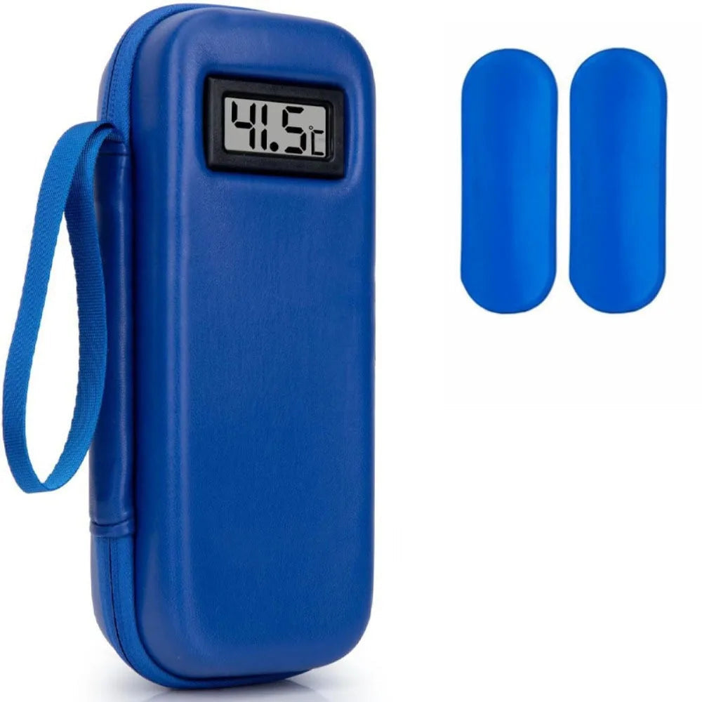 Blue SlimCase thermometer cooler with cooling packs