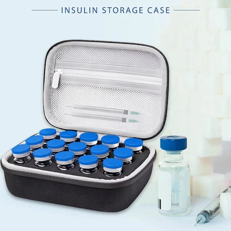 SlimCase vial storage case open with organized vials